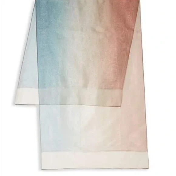 Saachi Silk Metallic Ombre Scarf In Blue Combo - Picture 2 of 3